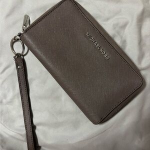 Michael Kors Taupe Wristlet Wallet
